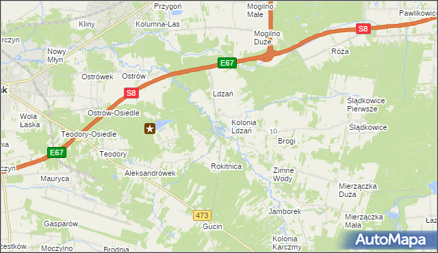 mapa Talar, Talar na mapie Targeo