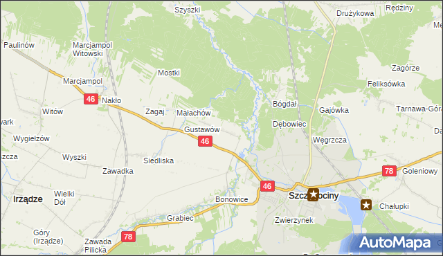 mapa Tęgobórz, Tęgobórz na mapie Targeo