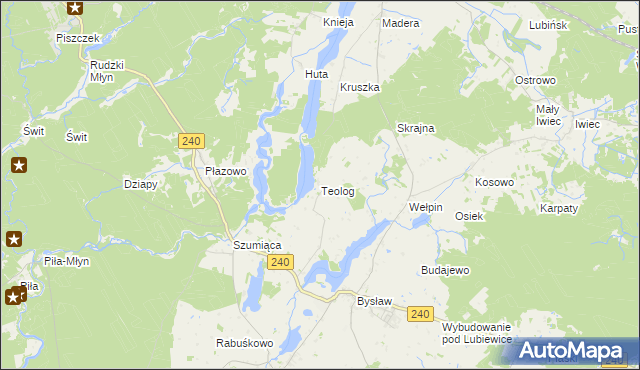 mapa Teolog, Teolog na mapie Targeo