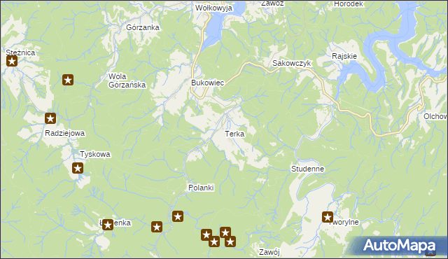 mapa Terka, Terka na mapie Targeo