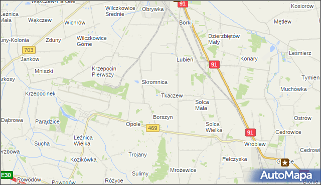 mapa Tkaczew, Tkaczew na mapie Targeo