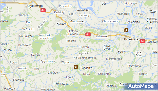 mapa Tłuczań, Tłuczań na mapie Targeo