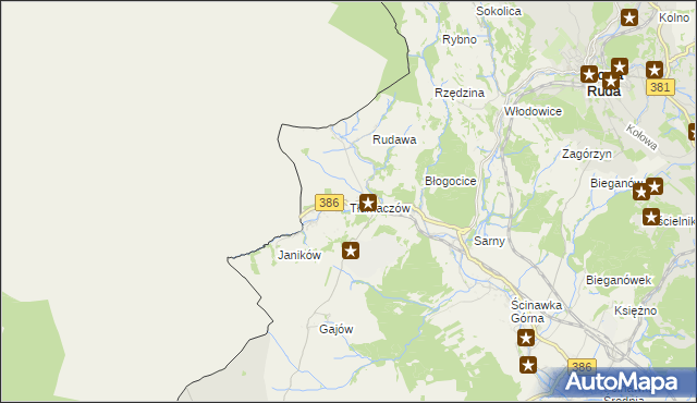 mapa Tłumaczów, Tłumaczów na mapie Targeo