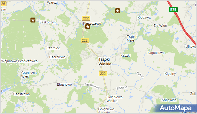 mapa Trąbki Wielkie, Trąbki Wielkie na mapie Targeo