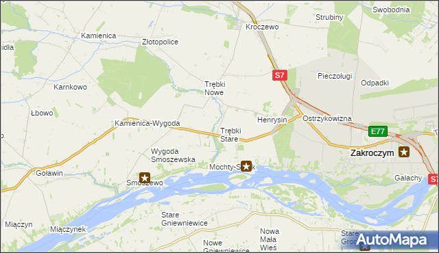 mapa Trębki Stare, Trębki Stare na mapie Targeo