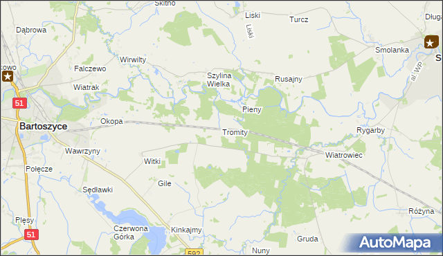 mapa Tromity, Tromity na mapie Targeo