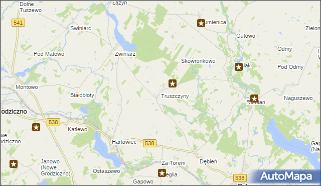 mapa Truszczyny, Truszczyny na mapie Targeo