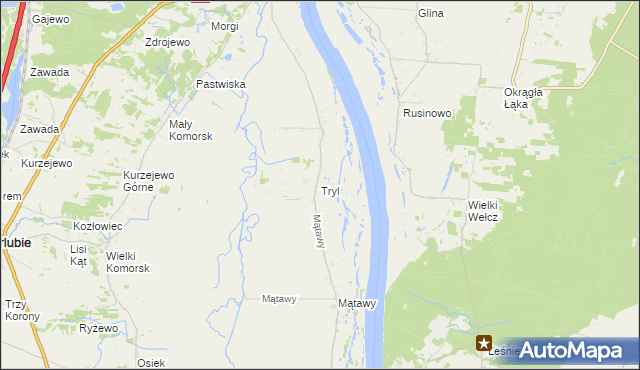 mapa Tryl, Tryl na mapie Targeo