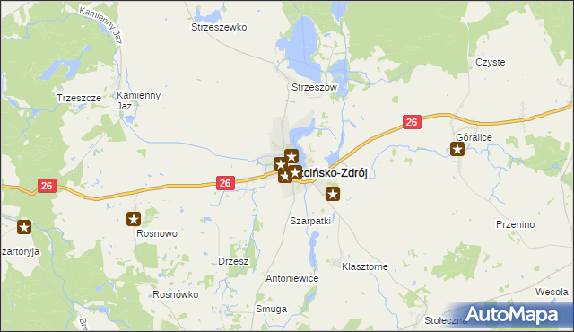 mapa Trzcińsko-Zdrój, Trzcińsko-Zdrój na mapie Targeo