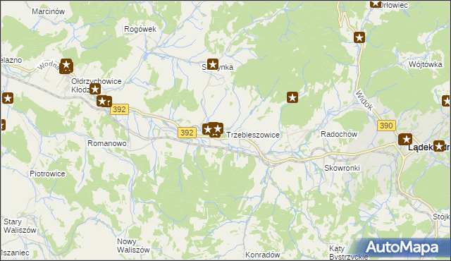 mapa Trzebieszowice, Trzebieszowice na mapie Targeo