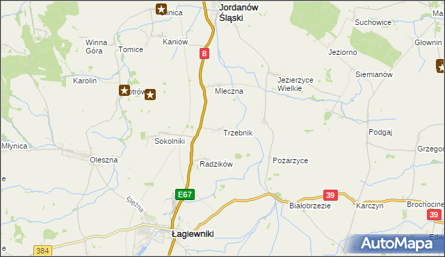 mapa Trzebnik, Trzebnik na mapie Targeo