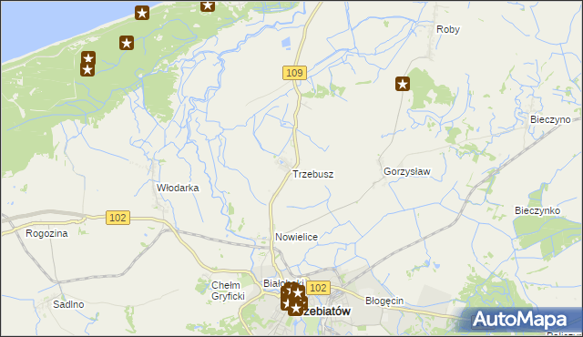 mapa Trzebusz, Trzebusz na mapie Targeo