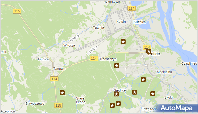 mapa Trzeszczyn, Trzeszczyn na mapie Targeo