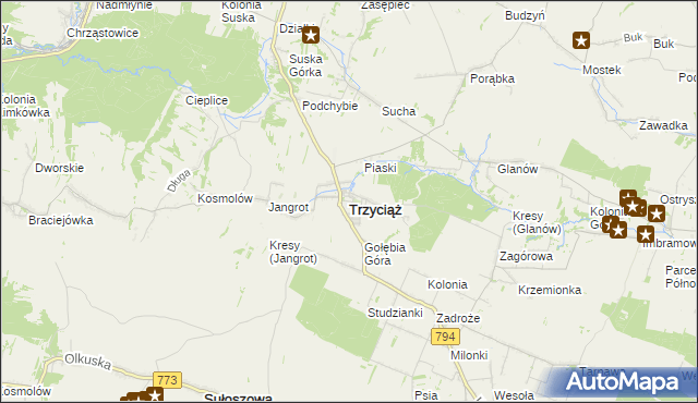 mapa Trzyciąż, Trzyciąż na mapie Targeo