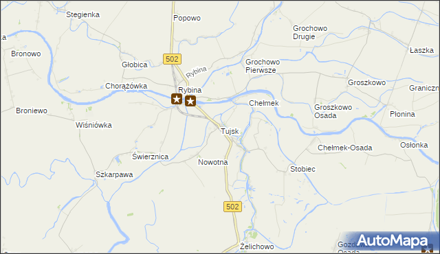 mapa Tujsk, Tujsk na mapie Targeo