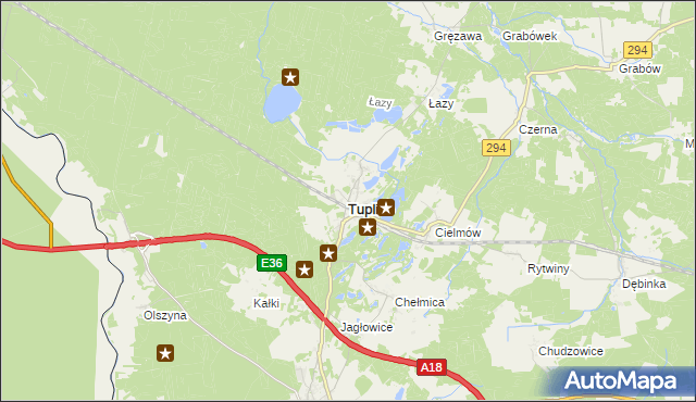 mapa Tuplice, Tuplice na mapie Targeo