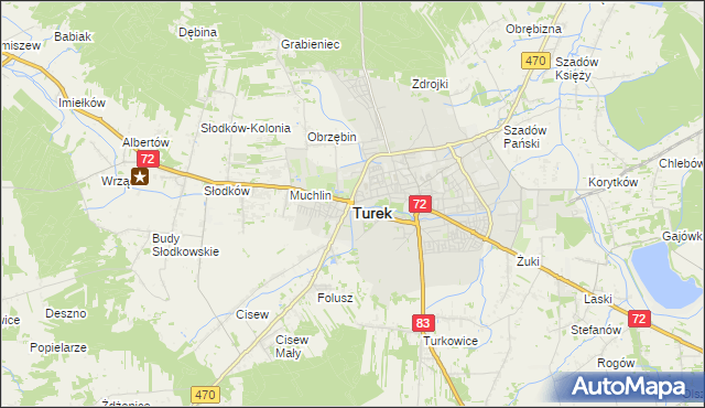 mapa Turka, Turek na mapie Targeo