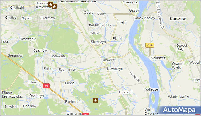 mapa Turowice gmina Konstancin-Jeziorna, Turowice gmina Konstancin-Jeziorna na mapie Targeo