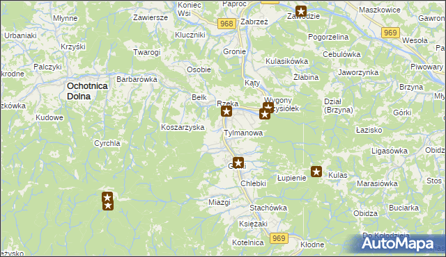 mapa Tylmanowa, Tylmanowa na mapie Targeo