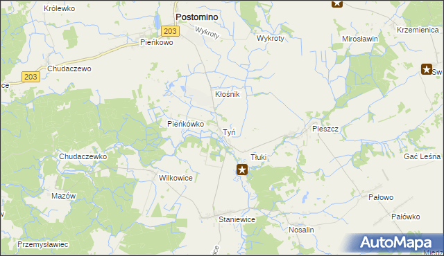 mapa Tyń, Tyń na mapie Targeo