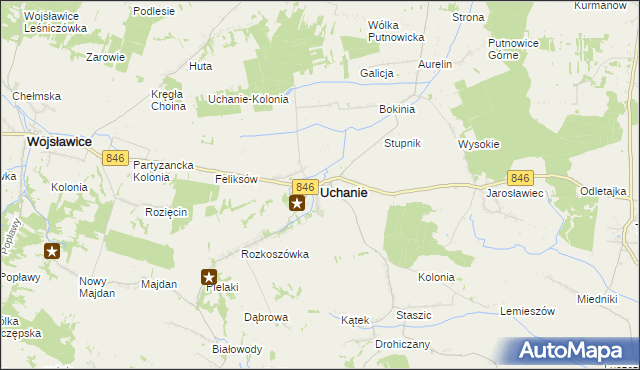 mapa Uchanie, Uchanie na mapie Targeo