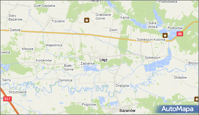 mapa Ułęż, Ułęż na mapie Targeo