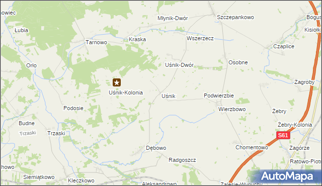 mapa Uśnik, Uśnik na mapie Targeo