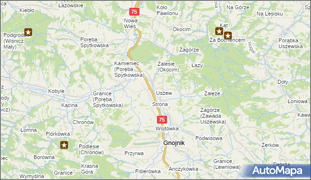 mapa Uszew, Uszew na mapie Targeo