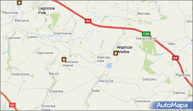 mapa Wądroże Małe, Wądroże Małe na mapie Targeo