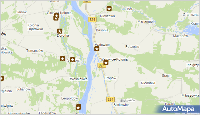 mapa Wałowice-Kolonia, Wałowice-Kolonia na mapie Targeo