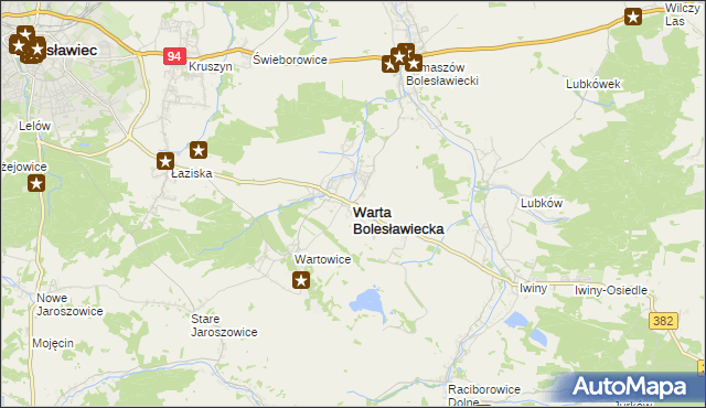 mapa Warta Bolesławiecka, Warta Bolesławiecka na mapie Targeo