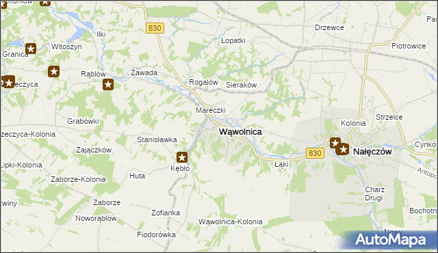 mapa Wąwolnica powiat puławski, Wąwolnica powiat puławski na mapie Targeo