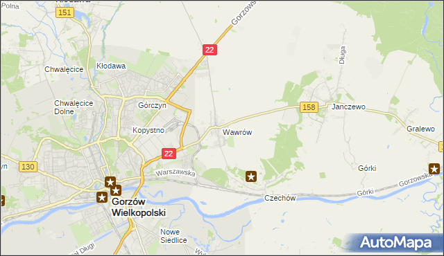 mapa Wawrów, Wawrów na mapie Targeo