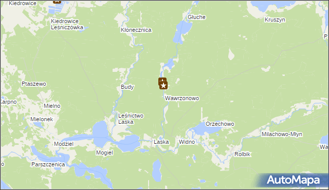 mapa Wawrzonowo, Wawrzonowo na mapie Targeo