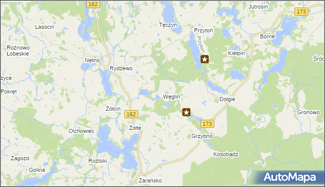 mapa Węglin gmina Ostrowice, Węglin gmina Ostrowice na mapie Targeo