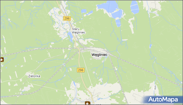 mapa Węgliniec powiat zgorzelecki, Węgliniec powiat zgorzelecki na mapie Targeo