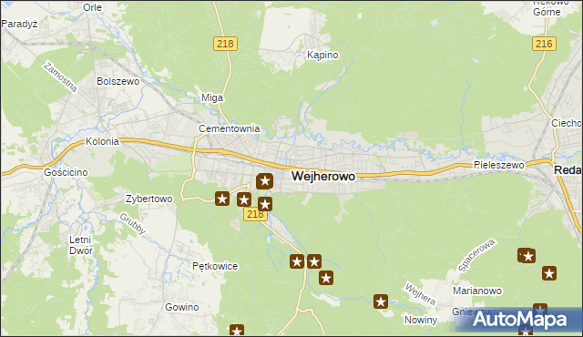 mapa Wejherowo, Wejherowo na mapie Targeo