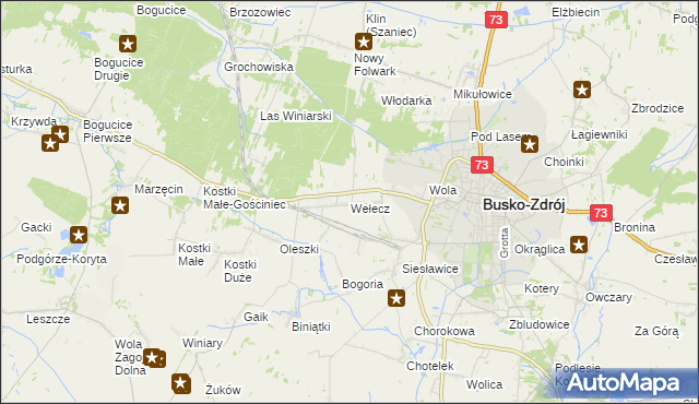 mapa Wełecz, Wełecz na mapie Targeo