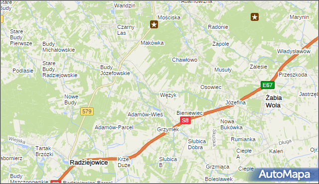 mapa Wężyk, Wężyk na mapie Targeo