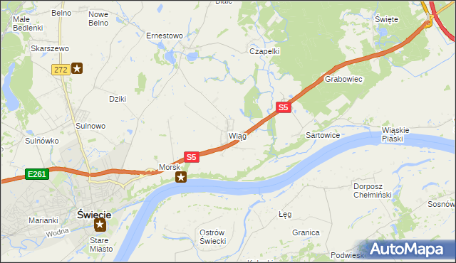 mapa Wiąg, Wiąg na mapie Targeo