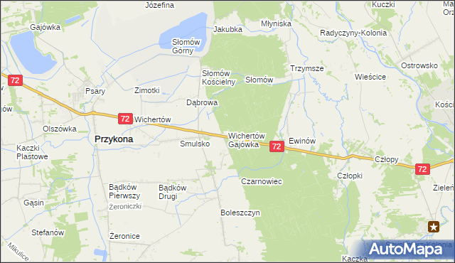 mapa Wichertów Gajówka, Wichertów Gajówka na mapie Targeo