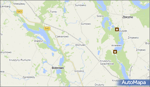 mapa Wichulec, Wichulec na mapie Targeo