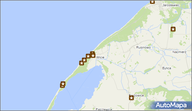 mapa Wicie gmina Darłowo, Wicie gmina Darłowo na mapie Targeo