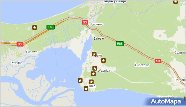 mapa Wicko gmina Międzyzdroje, Wicko gmina Międzyzdroje na mapie Targeo