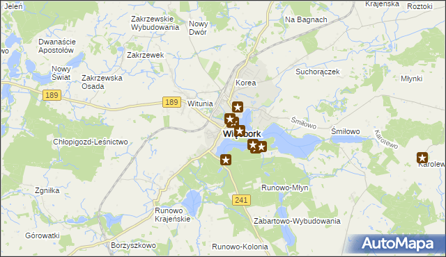 mapa Więcbork, Więcbork na mapie Targeo