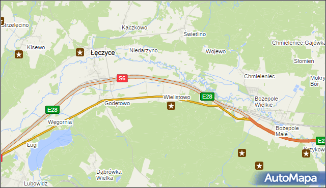 mapa Wielistowo, Wielistowo na mapie Targeo