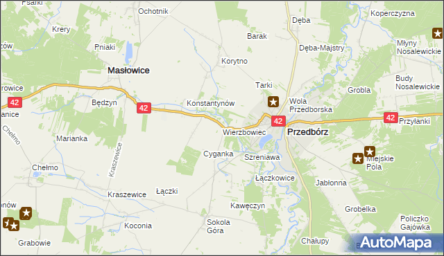 mapa Wierzbowiec, Wierzbowiec na mapie Targeo