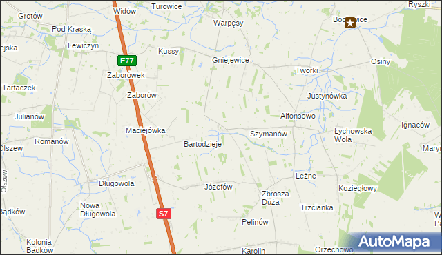 mapa Wierzchowina gmina Jasieniec, Wierzchowina gmina Jasieniec na mapie Targeo