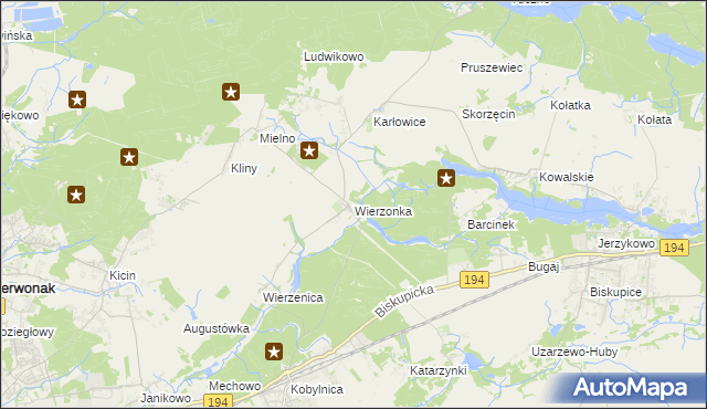 mapa Wierzonka, Wierzonka na mapie Targeo