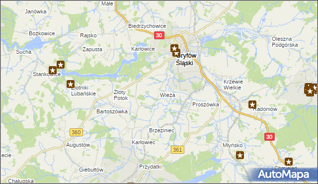 mapa Wieża, Wieża na mapie Targeo